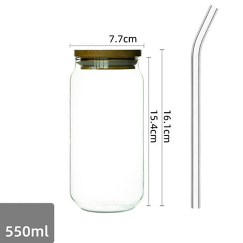 Borosilicate Glass Cups with Lid - Unique Can Shape