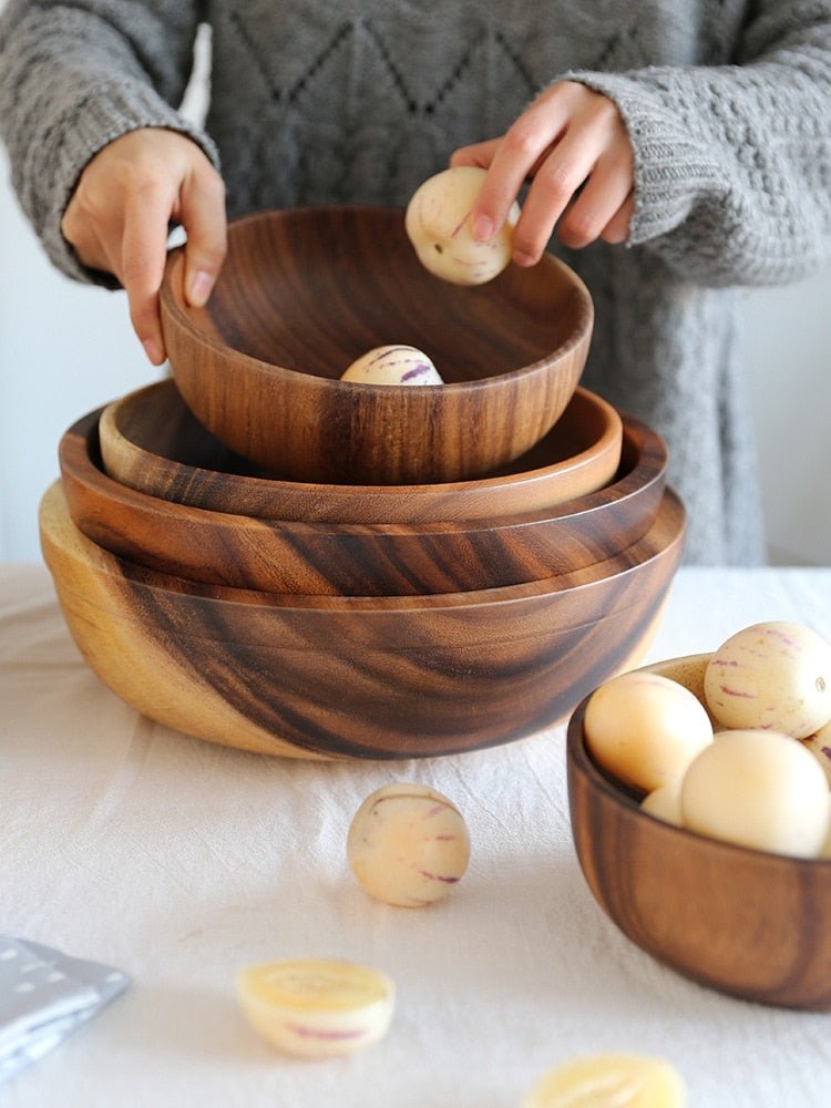 Acacia wooden bowl wooden tableware - LuxuriesTree