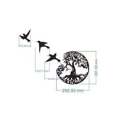 Birds & Tree Iron Wall Art - Hanging Decor - LuxuriesTree