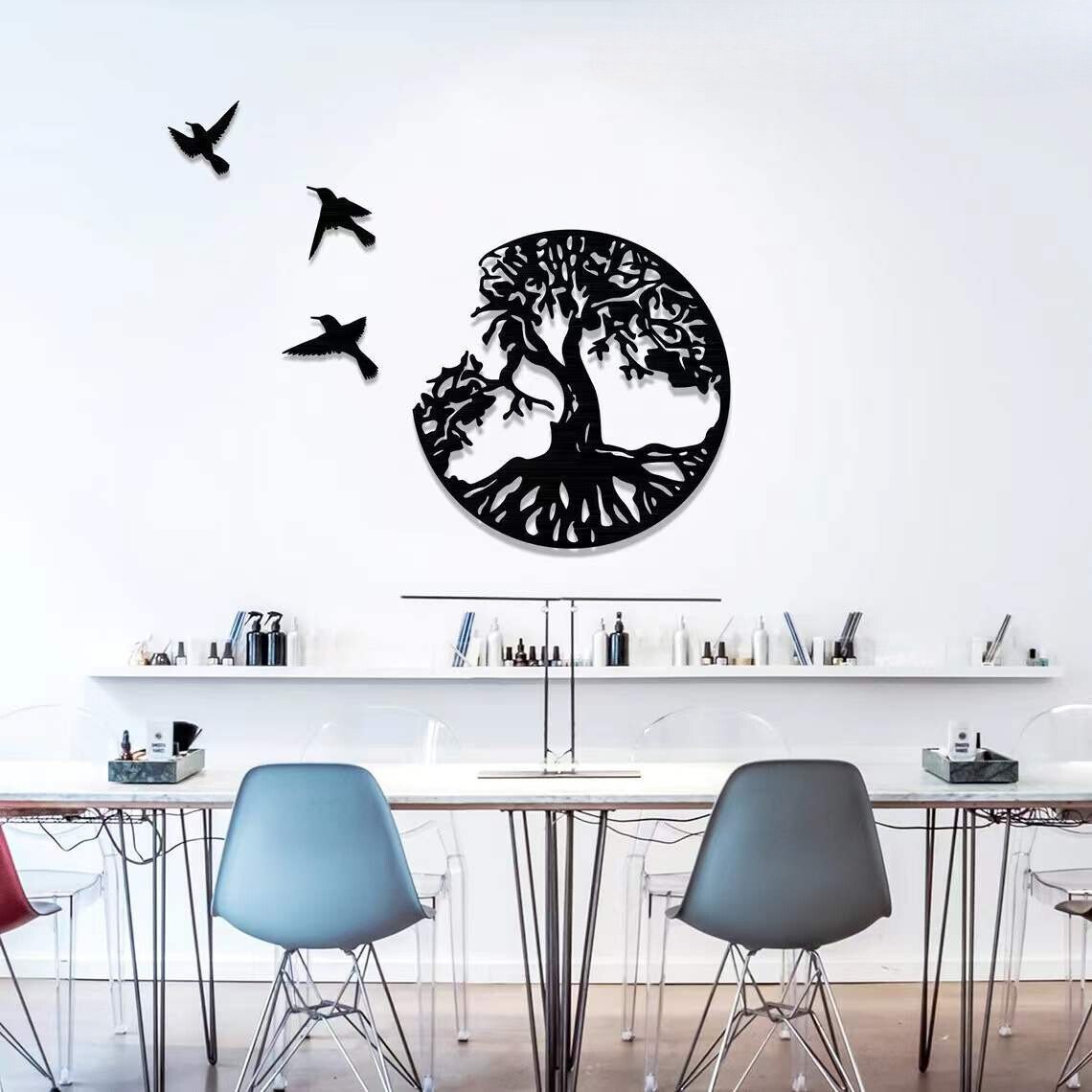 Birds & Tree Iron Wall Art - Hanging Decor - LuxuriesTree