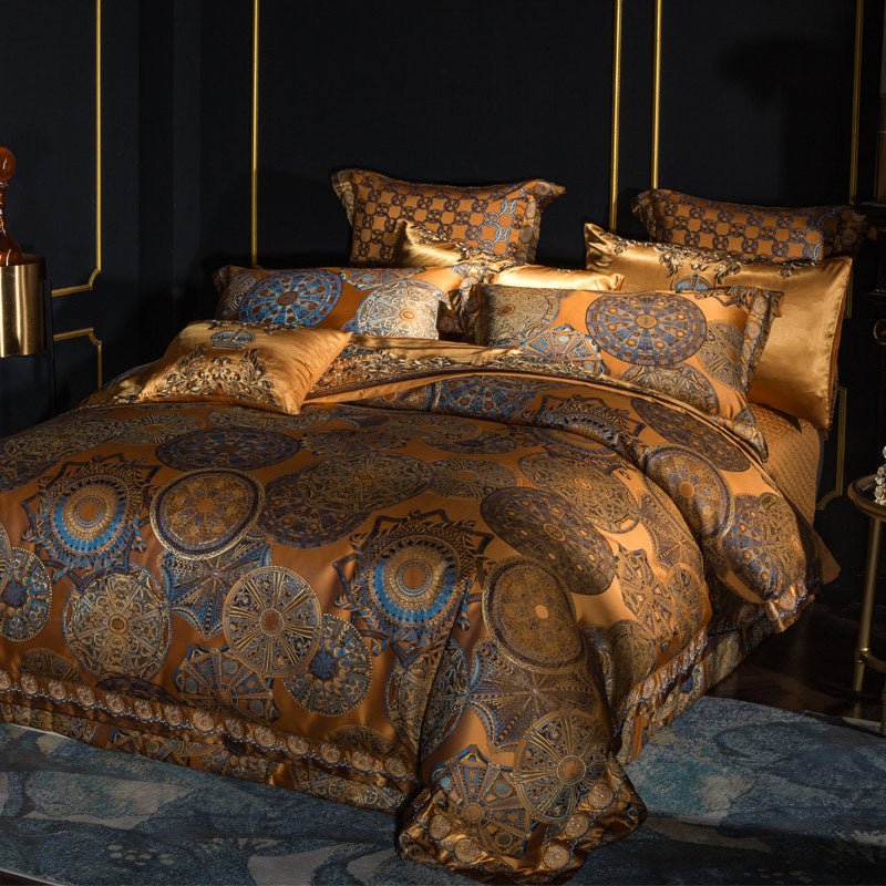 European Court Elegance: Luxury Embroidery Villa Four-Piece Bedding Set - LuxuriesTree