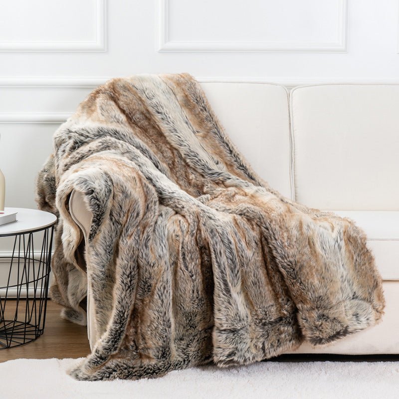 Exquisite Luxury Faux Fur Throw Blanket - Ultimate Comfort and Elegance - LuxuriesTree