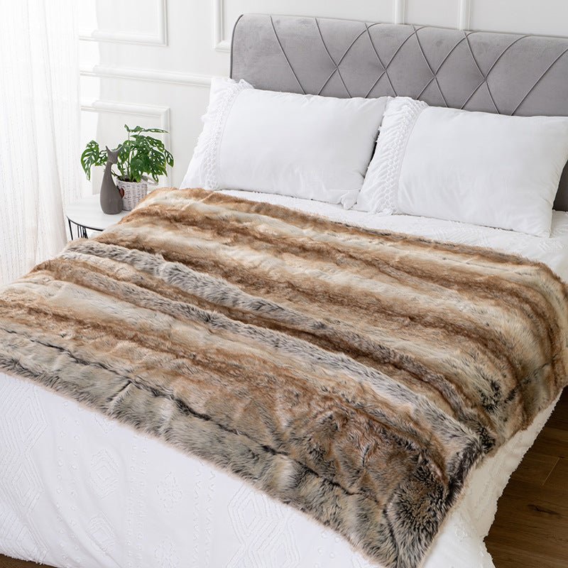 Exquisite Luxury Faux Fur Throw Blanket - Ultimate Comfort and Elegance - LuxuriesTree