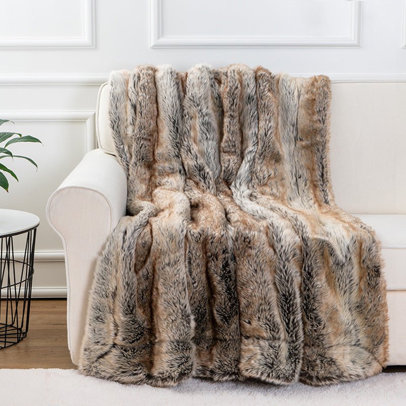 Exquisite Luxury Faux Fur Throw Blanket - Ultimate Comfort and Elegance - LuxuriesTree