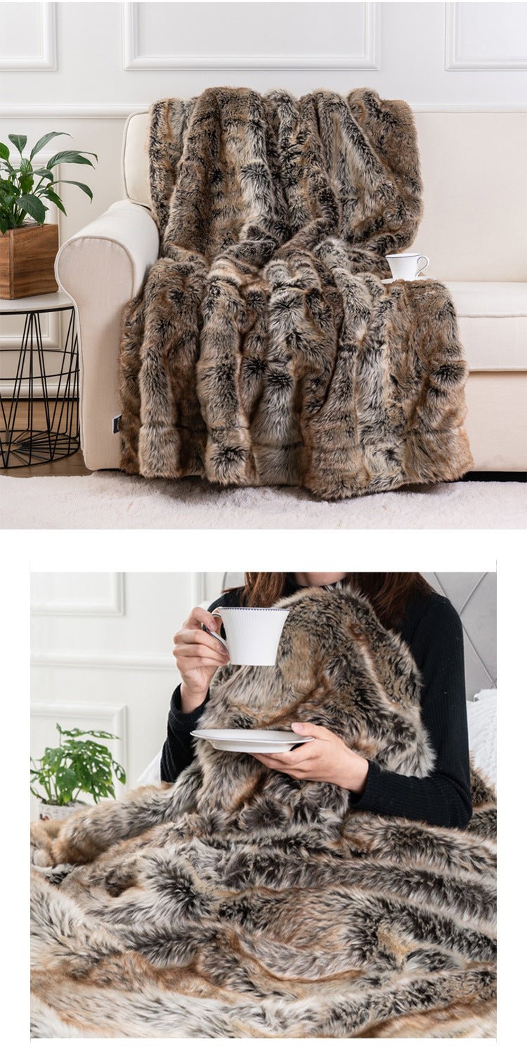 Exquisite Luxury Faux Fur Throw Blanket - Ultimate Comfort and Elegance - LuxuriesTree