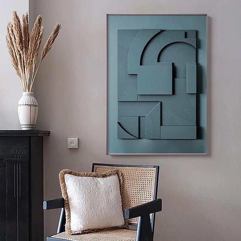 Geometric Abstract Canvas Wall Art Painting - LuxuriesTree