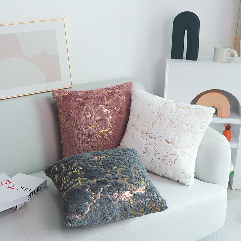 Luxury Gilded Plush Pillow - Nordic Elegance - LuxuriesTree