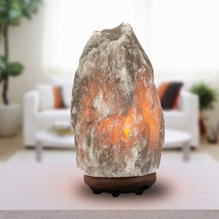 Serene Glow Grey Himalayan Salt Lamp 1.5-5kg - LuxuriesTree