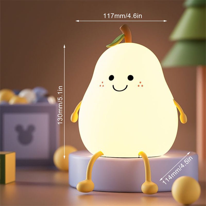 USB Rechargeable LED Pear Night Light for Kids Bedroom - LuxuriesTree