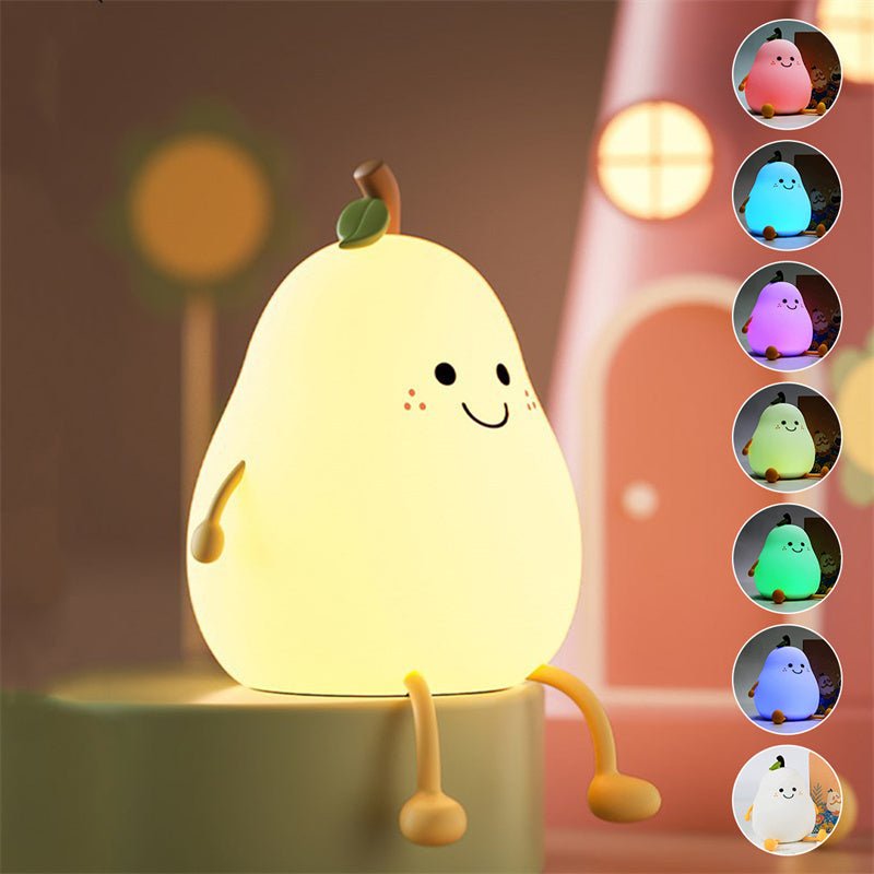 USB Rechargeable LED Pear Night Light for Kids Bedroom - LuxuriesTree