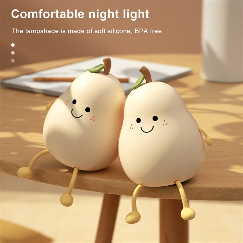 USB Rechargeable LED Pear Night Light for Kids Bedroom - LuxuriesTree